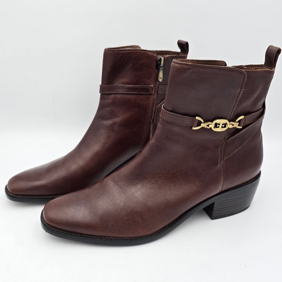 Sam Edelman Brawley Ankle Booties, Deep Pecan Leather, Women's Size 10 - Picture 9 of 16